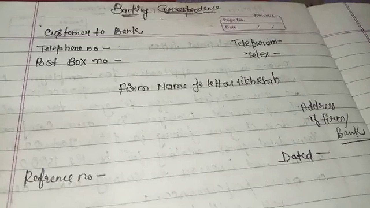 How we write a letter to the bank to opening in new account?? Complete