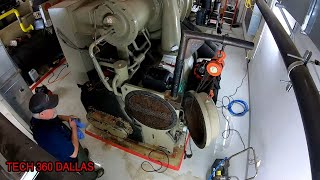 Trane Chiller open and cleaning