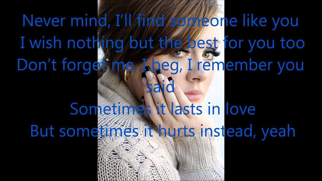 Adele - Someone like you - Lyrics - YouTube
