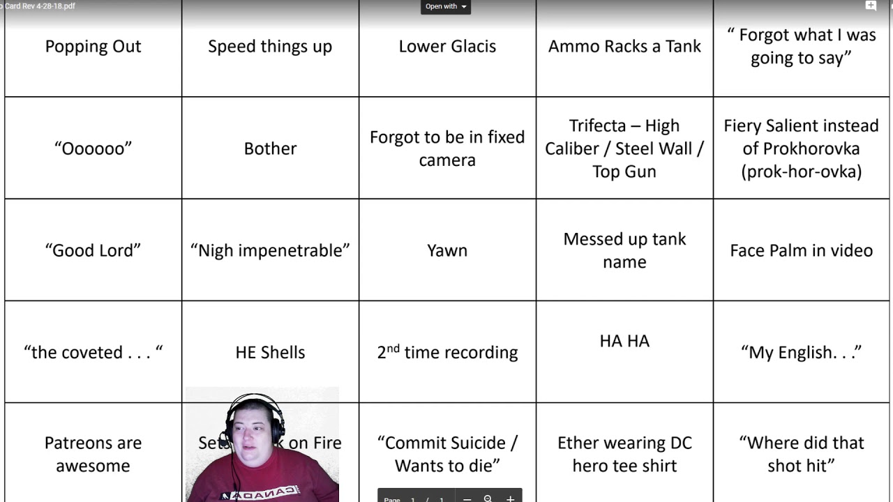 WoT - BINGO - Contest!!!!