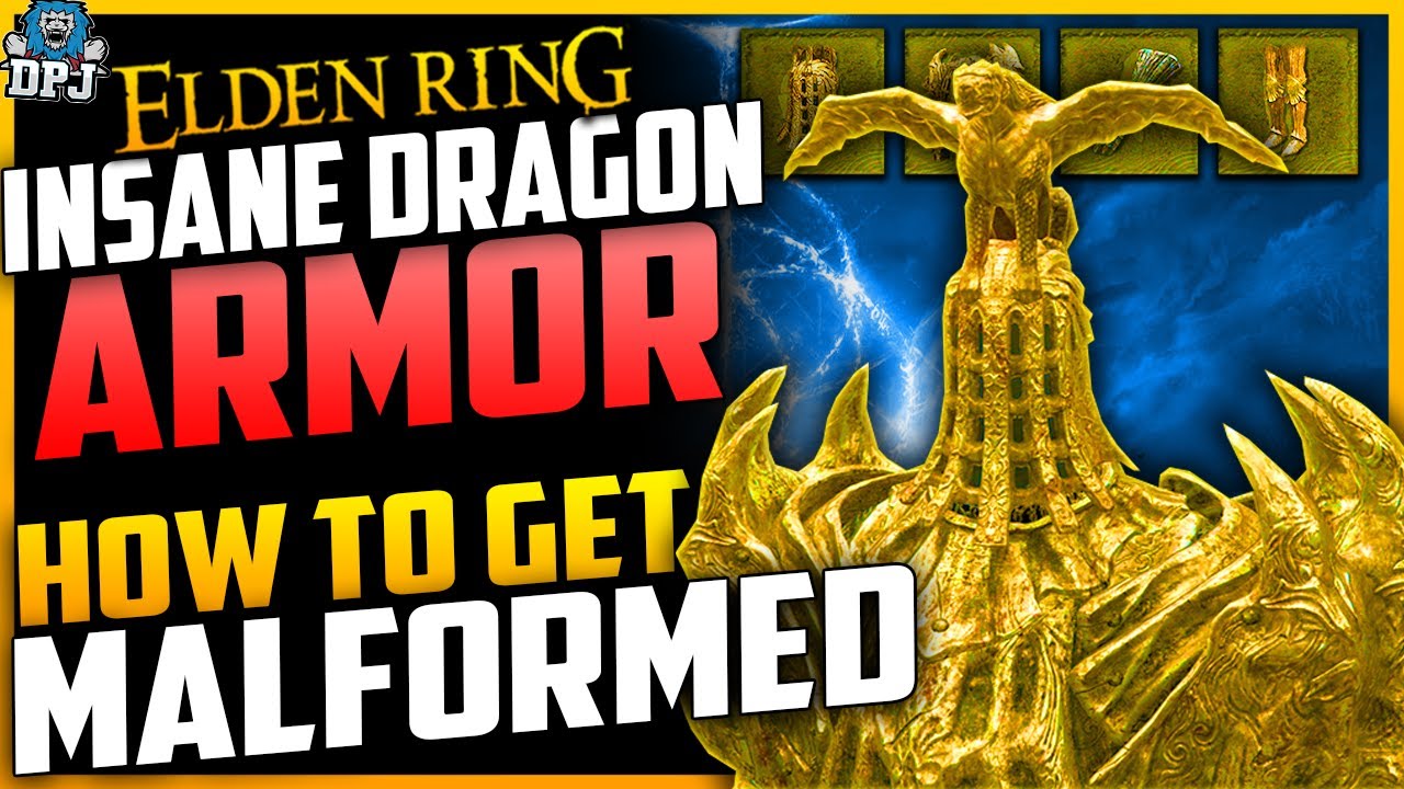 Elden Ring: AMAZING GOLD DRAGON ARMOR - How To Get Malformed Dragon Armor Set - Location & Guide