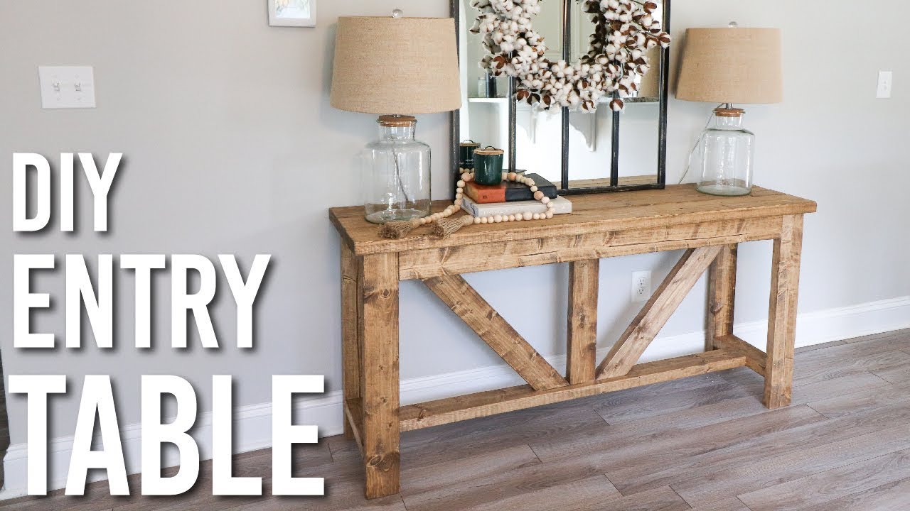 Diy Farmhouse Style Entry Table Youtube