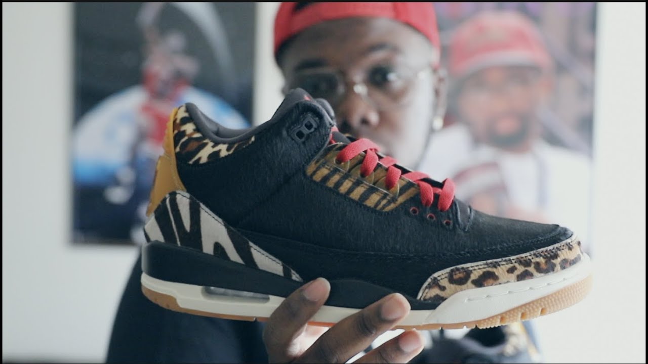 AIR JORDAN 3 ANIMAL INSTINCT REVIEW & LACE SWAP - YouTube