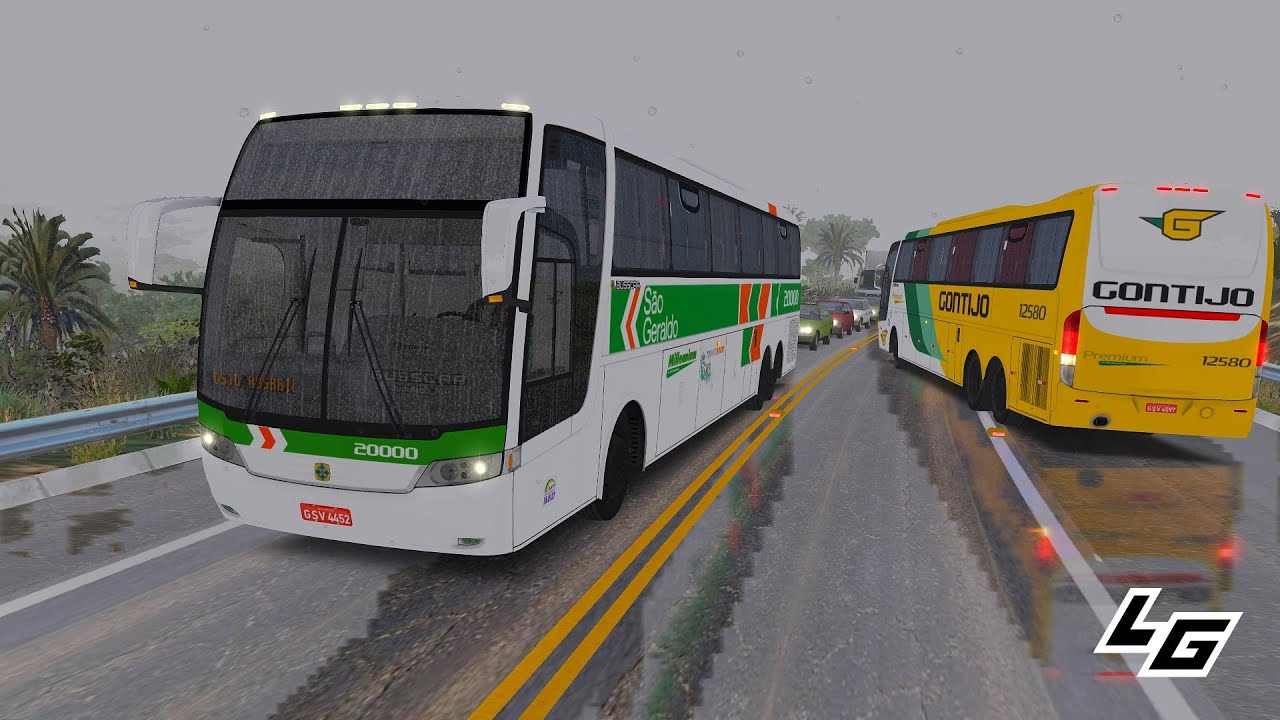 🔴[OMSI 2] DE REPENTE MUITA CHUVA NA ESTRADA - BUSSCAR JUM BUSS 360 SCANIA K420IB 6x2 - BRASIL VIAGEM