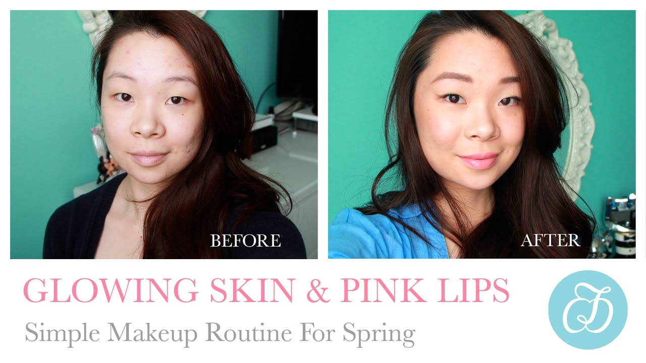 Glowing Skin & Pink Lips | Monolid Makeup