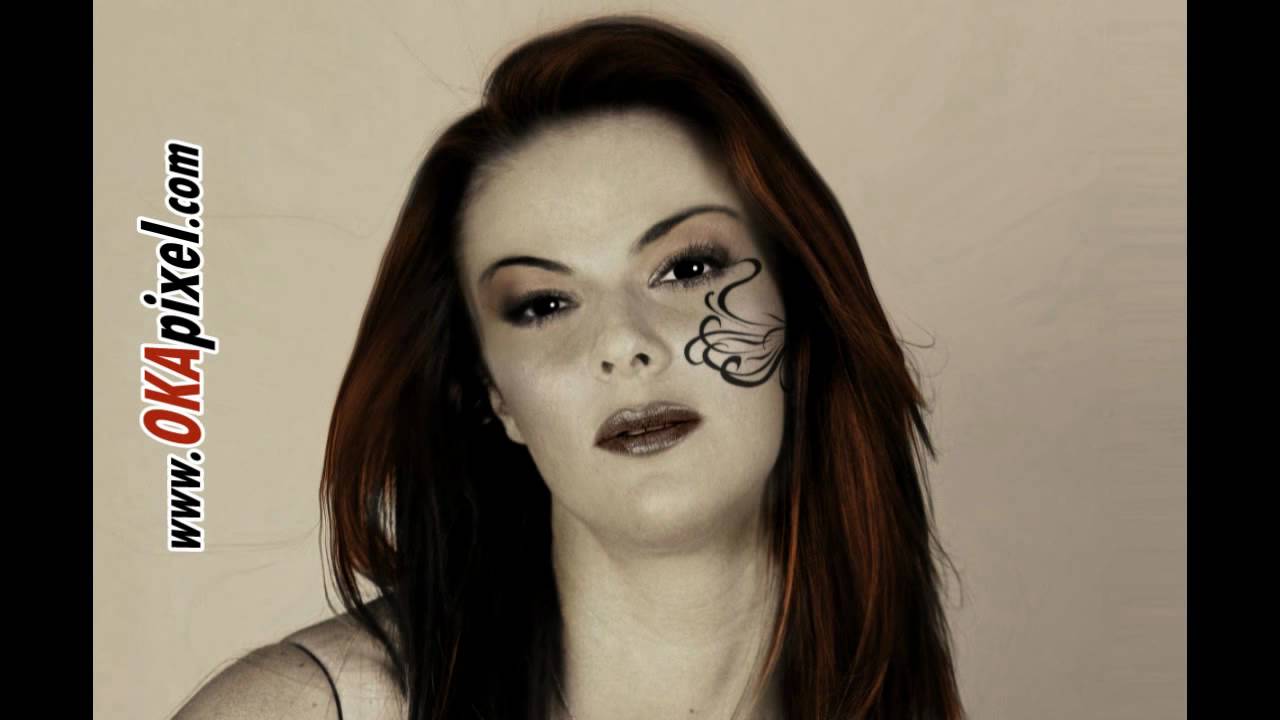 Carmen Electra Complete Goth Face Change Photoshop Tutorial makeover - YouTube