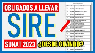 SIRE SUNAT 2023 |Obligados a llevar SIRE SUNAT 2023