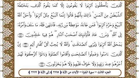 سورة البقرة من الأية 275- 277 بصوت الشيخ على جابر