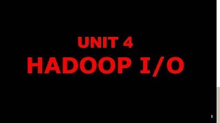 Hadoop IO