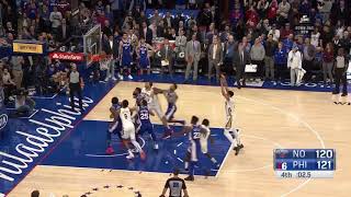 Anthony Davis misses the game tying free throw and Sixers win