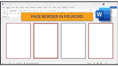 How to insert different page borders in Microsoft word|artistic page borders in word