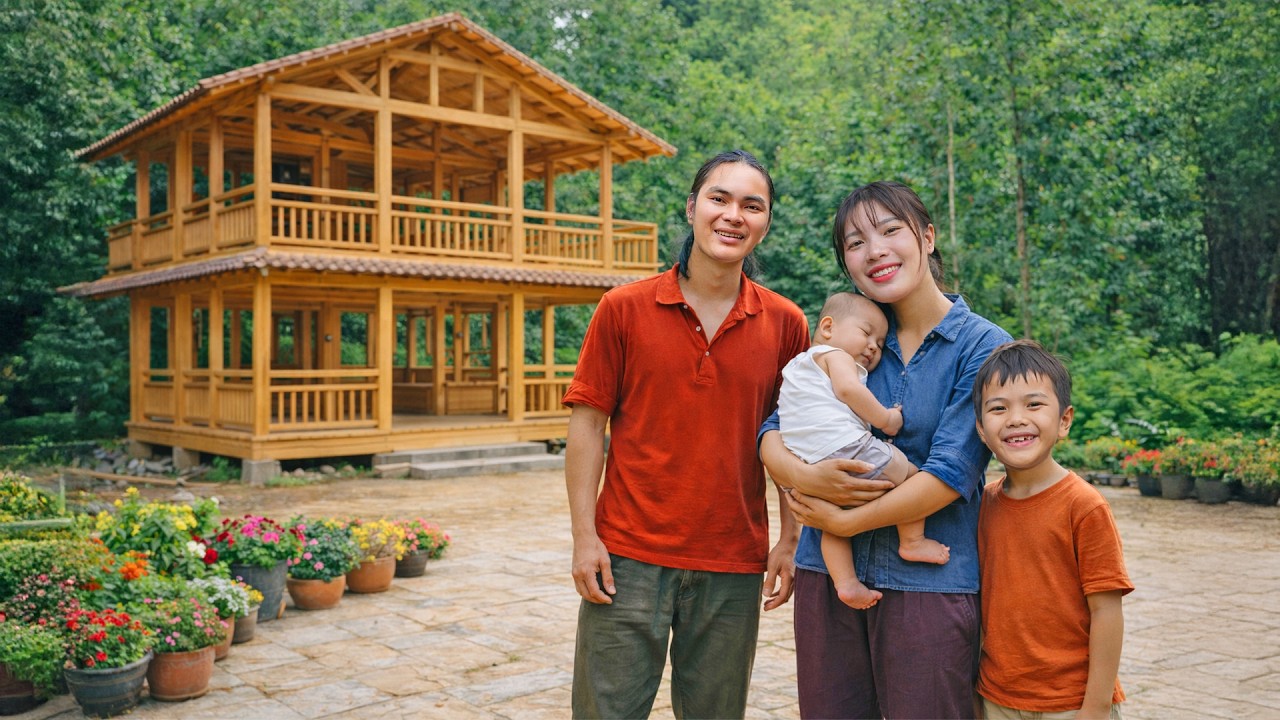 Completing a Sturdy Wooden House in the Middle of the Forest - Life with Nature | SURVIVAL ALONE