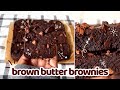 Brown butter brownies | 🤍 | Cozy bake with me 