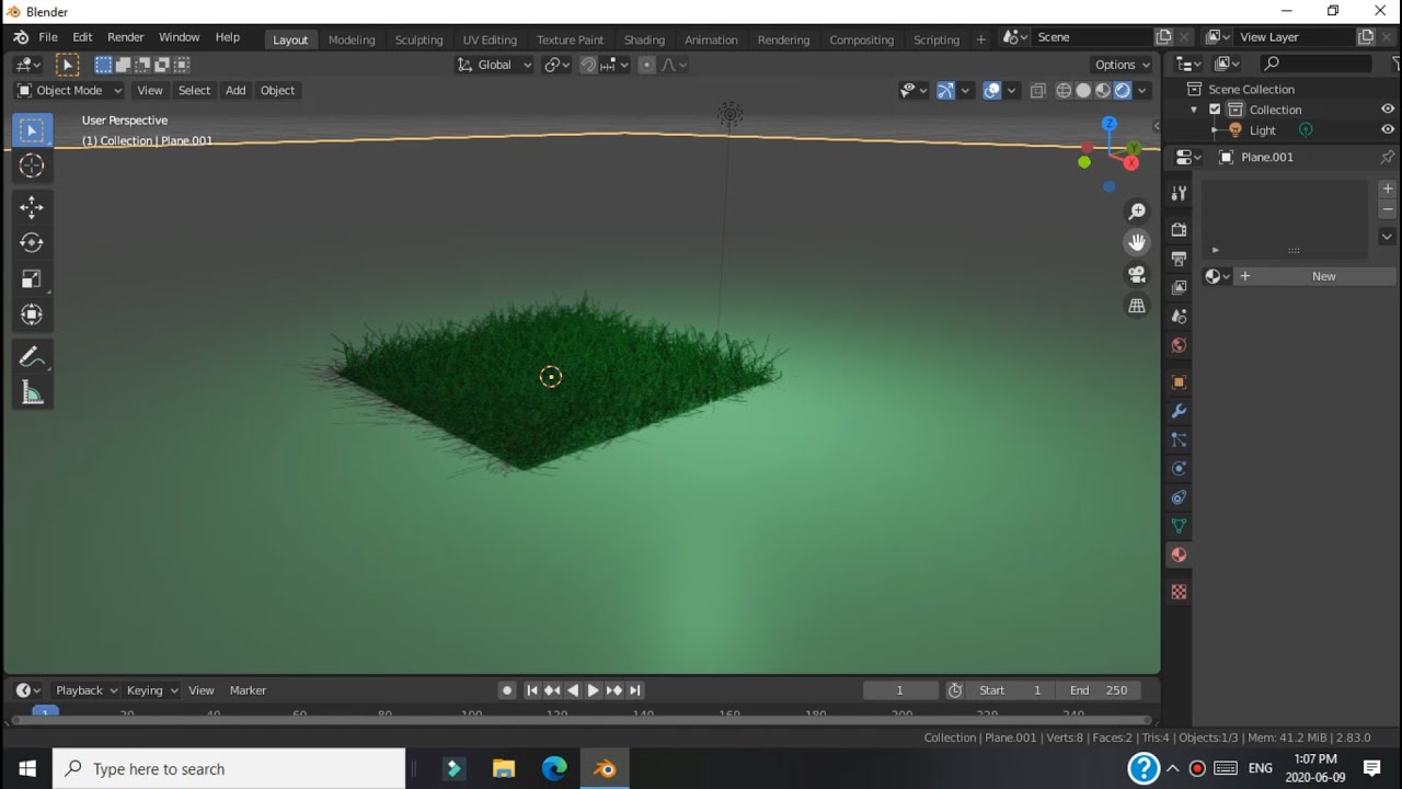 Blender Tutorial Grass in 1 mins Quick Grass Tutorial in BlenderTutorial Series 1 YouTube