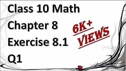 Exercise 8.1 (Q1)| Ch# 8 | Class 10 | Maths | Punjab and Federal Board
