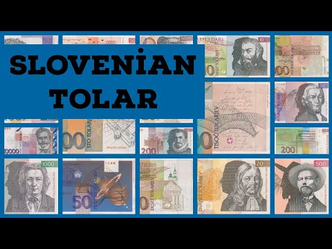 Slovenian currency before the Euro. 1992 Series. Slovenian Tolar Last Banknotes. Slovenian money.