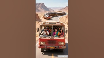 Millipede attacked up on passengers red red bus Lion saved 🦁🚌 #shorts #ai