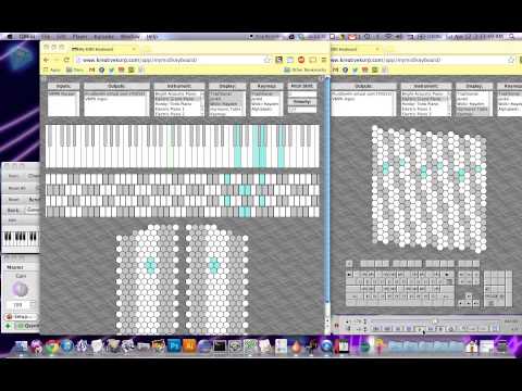 MIDI file visualized by web app via Web MIDI API