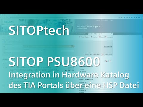 SITOPtech - Integration der SITOP PSU8600 in den Hardware Katalog des TIA Portals