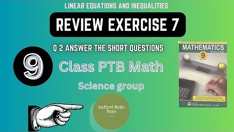 9th Class Math Chapter 7 Linear Equations and Inequalities Review  Exercise 7 Q3