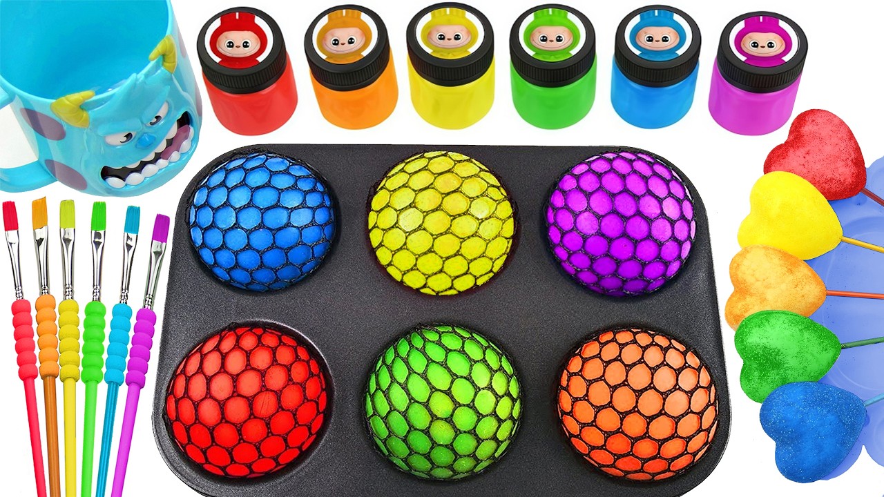 Satisfying Video l DIY How To Make Slippery Crazy Rainbow Ice Cream with Slime Colorful Baloons ASMR