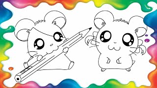 🌈🐹 Hamtaro para Colorir | Hamtaro em Português | Hamtaro Coloring Page | Hamtaro Desenho