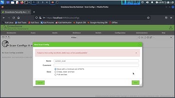 how to configure new scan config in openvas tool in kali linux