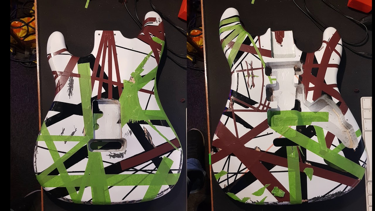 VanHalen paint job on a cheap strat copy!