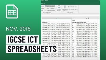 IGCSE ICT Excel Spreadsheets Practical Exam Task - October/November 2016 | Paper 3 (0417)