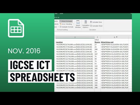 Igcse Ict Excel Spreadsheets Practical Exam Task - OctoberNovember 2016 | Paper 3