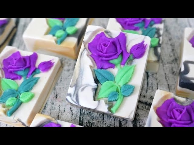 玫瑰石紋皂DIY - rose handmade soap with marble swirl by silicon mold - 手工皂