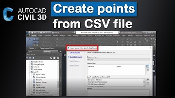 How to add points from a CSV file in AutoCAD Civil 3D