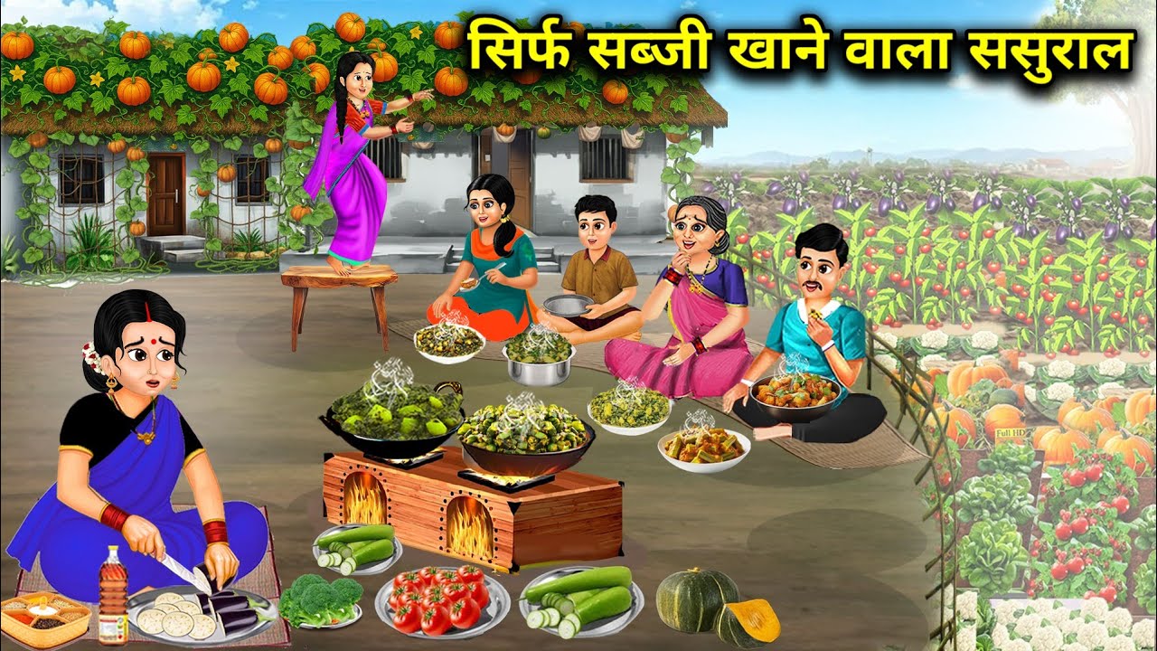 सिर्फ सब्जी खाने वाला ससुराल | In-laws who only eat vegetables | Cartoon Video | Kahaniyo ka Safar