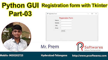 tkinter registration form in python using tkinter | Tkinter Tutorial for beginner