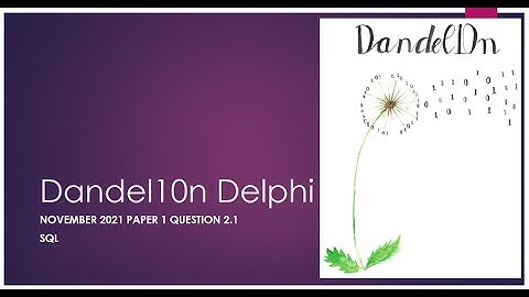 Final 2021 Question 2.1 - SQL