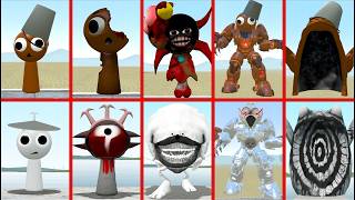 NEW SIZE COMPARISON ALL SPRUNKI BROWN FAMILY VS ALL SILVER SPRUNKI PHASES 1-10 in Garry's Mod!