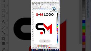 SM Letter Name Coreldraw Logo Design Tutorial | Free logo #shorts