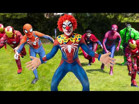 Spider-Man VS Halloween Clowns!!
