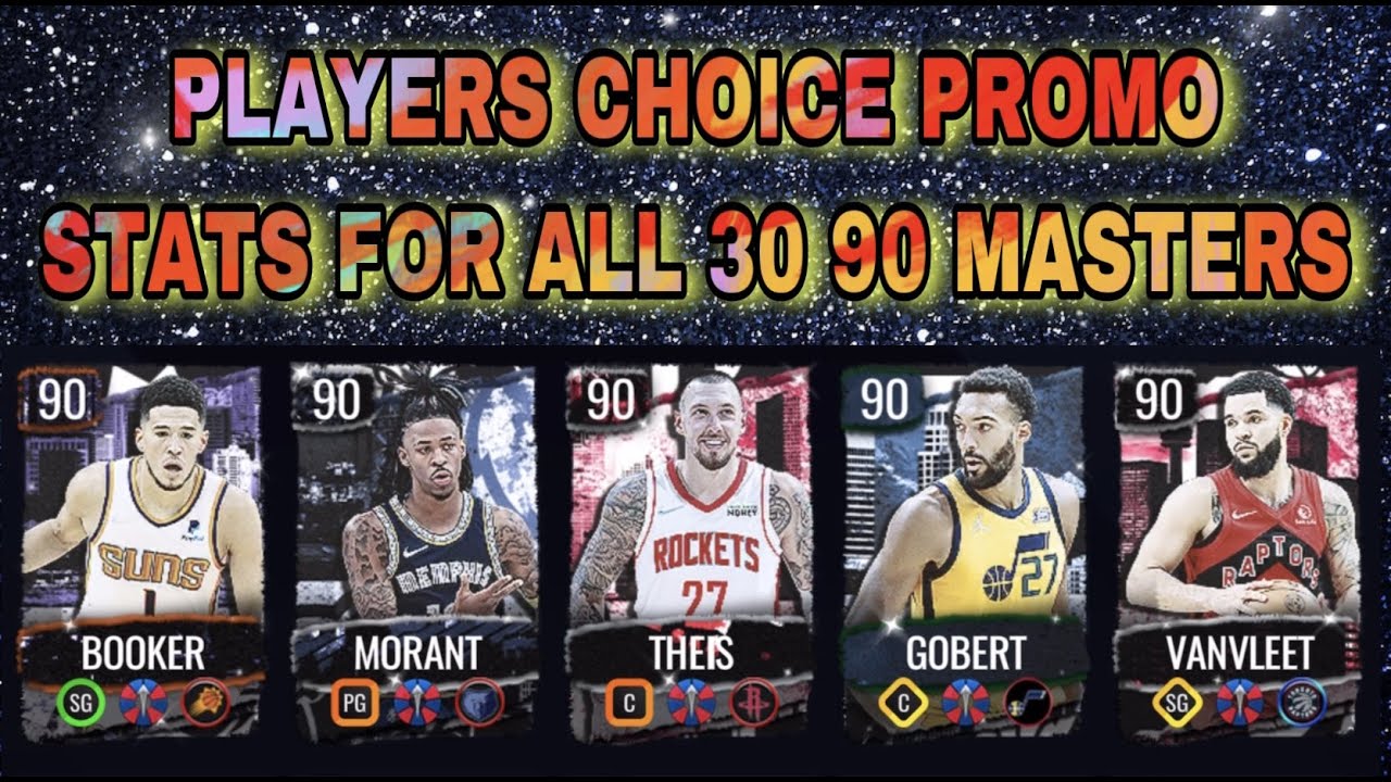 FULL STATS FOR ALL 30 90 OVR PLAYERS CHOICE MASTERS !!! NBA LIVE MOBILE ! NBALM !