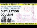 Distillation column piping layout  nozzle orientation  piping mantra 