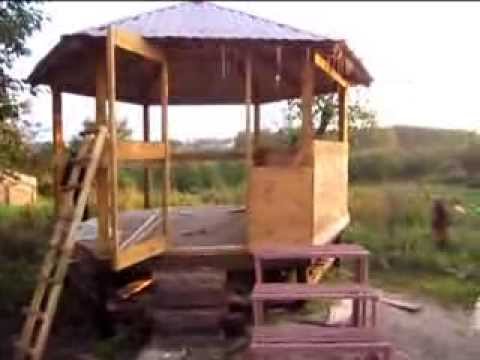 Строительство беседки часть №8 . Кровля крыши