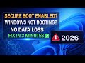 Secure Boot Enabled but Windows Not Booting | Fix in 3 Minutes (No Data Loss) | 2026