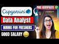 Data Analyst Jobs for Freshers | Capgemini & Cadila Hiring | Full Details🔥