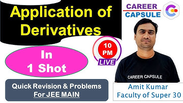 Application of Derivatives in one Shot, Complete Revision of AOD, Previous Year Question of JEE Main