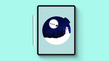 Snowman at Christmas Night 🎄🎁 ☃️ | Digital Art with iPad | Procreate Drawing