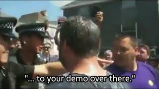 Police direct milkshaked Carl Benjamin back to his supporters