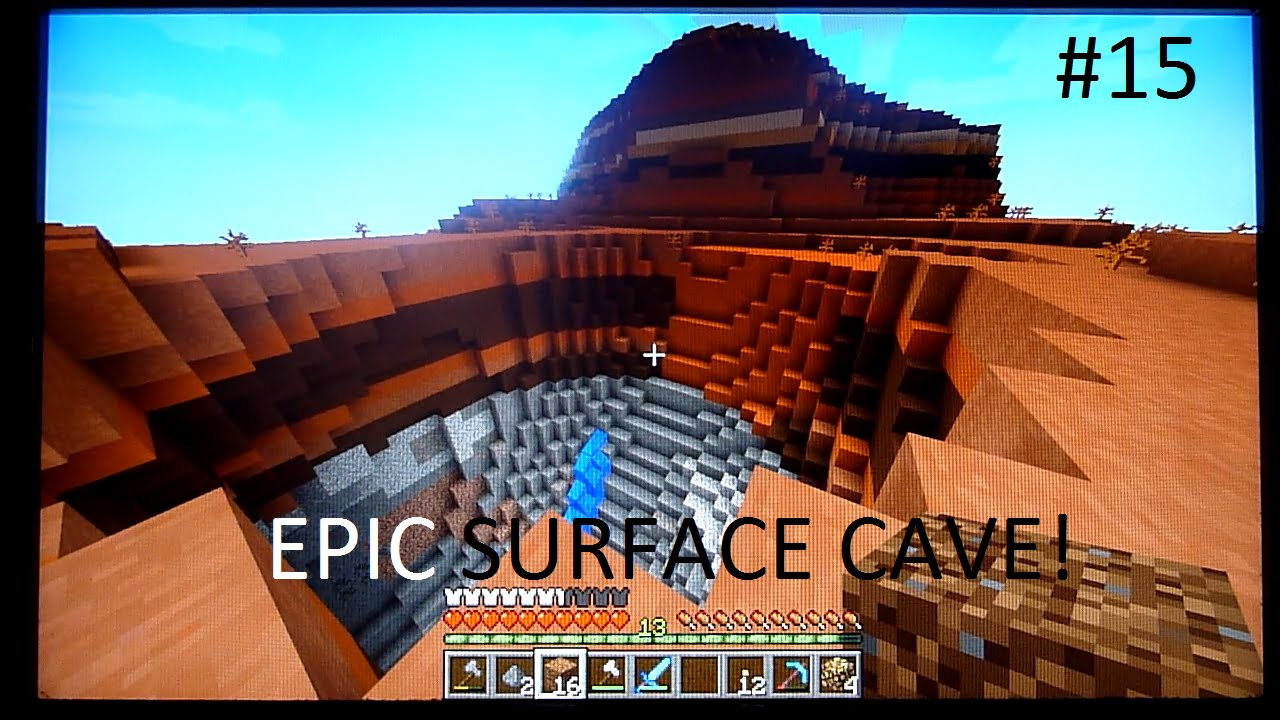 Minecraft Mesa Biome Survival #15 - EPIC SURFACE CAVE! - YouTube