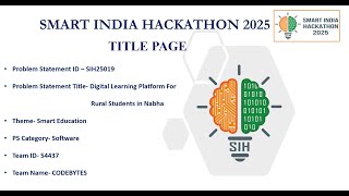 SIH Pitch Deck , #SIH2025