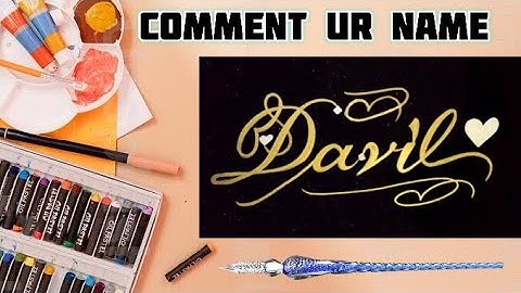 Davil Name Signature Calligraphy Status | How to Draw, Cursive Calligraphy with Cut Marker