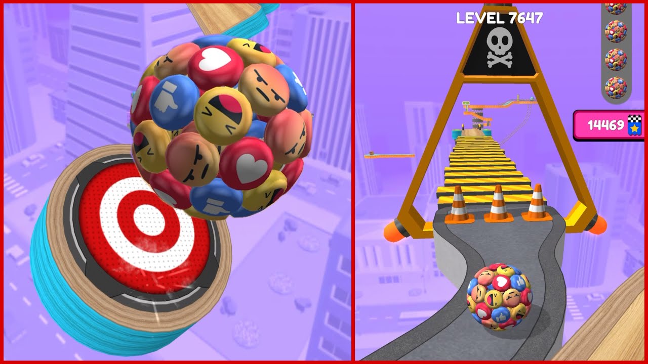 GOING BALLS new update ( WINTER IS COMING ) - EMOJI 😂 BALL time playing - levels 7646 to 7649